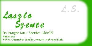 laszlo szente business card