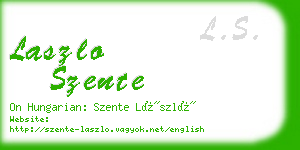 laszlo szente business card